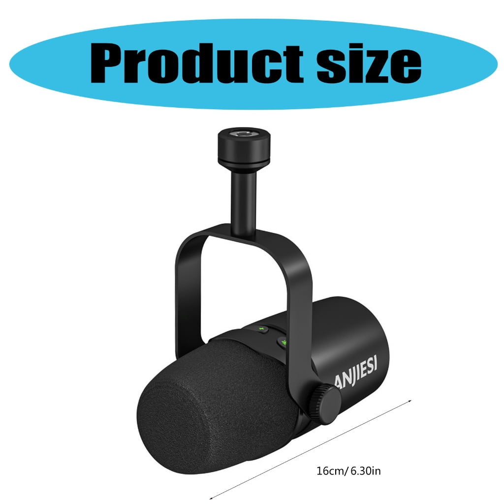 BQBQERT Omnidirectional USB Microphone 3Pin Dynamic Mic for and Streaming Online Meeting with Real Time