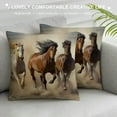 thumbnail image 3 of Leisuo Horse Pillows Decorative Throw Pillow Cover Case Run Wind Sand Pillow Case Square Cushion Cover for Sofa Bedroom Beige Brown white, 3 of 5