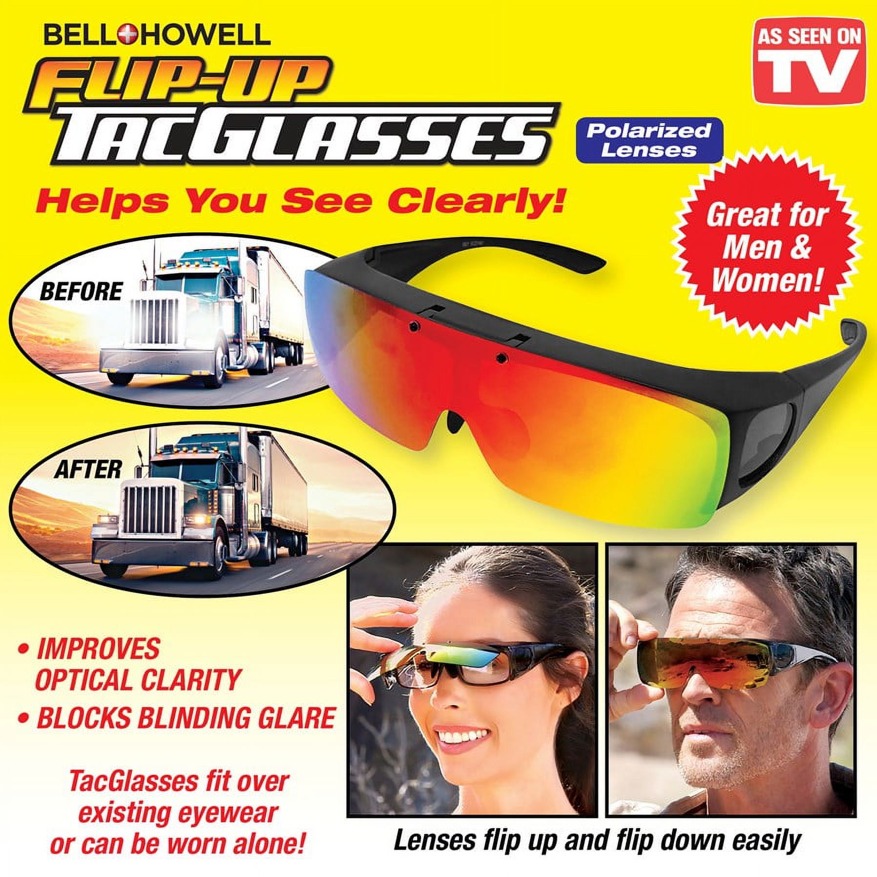 Tac Glasses Flip up Tac glasses Anti Glare Polarized Adult Sunglasses as Seen on TV Unisex - image 2 of 9