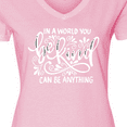 thumbnail image 4 of Inktastic Inspirational Quote in a World You Can Be Anything Be Kind Women's V-Neck T-Shirt, 4 of 5