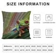thumbnail image 5 of YINGXI  Animal Throw Pillow Cushion Cover, Red Eyed Tree Frog Hiding in Exotic Macro Leaf in Costa Rica Rainforest Tropical Nature, Decorative Square Accent Pillow Case,Green Vermilion 24x24in, 5 of 5