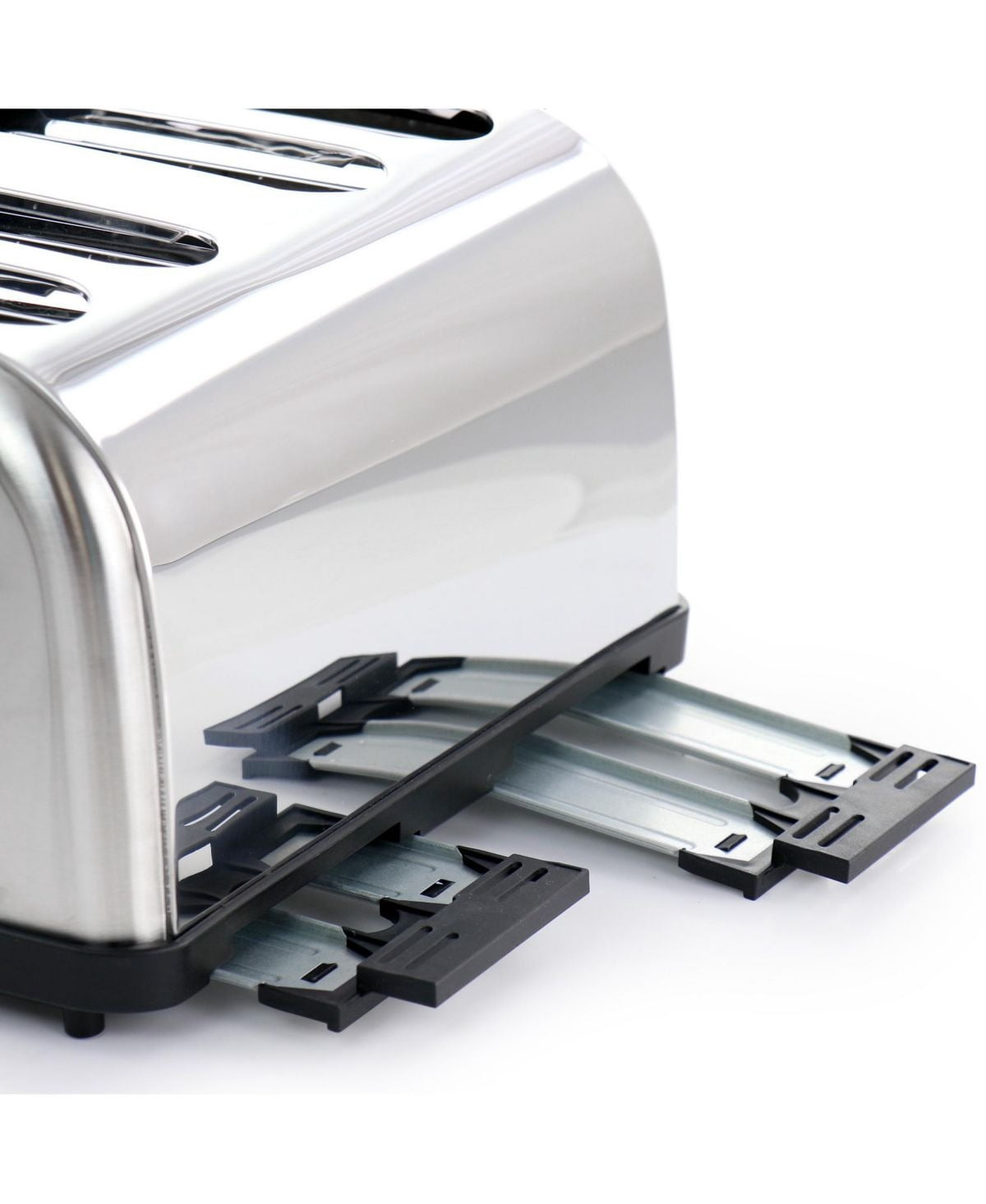 4 Slice Stainless Steel Wide Slot Retro Toaster with Dual Control Panels, 6 Browning Settings, 1.5-Inch Extra Wide Slots for Bagels & Waffles, Silver