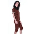 thumbnail image 3 of Moomaya Womens Plain Nightwear Set w/ Capri Cotton Sleepwear 2 Pcs Nightdresses-BWW, 3 of 7
