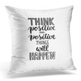 thumbnail image 1 of EREHome Lettering Phrase Think Positive and Things Will Happen Modern Ink Calligraphy for Greeting and for Save Pillow Case Pillow Cover 20x20 inch, 1 of 1
