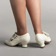 thumbnail image 5 of KAQ Women's Adorable Vintage Shoes Victorian Mary Jane Pumps Retro Point Toe Lace Up Shoes, 5 of 5