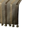 thumbnail image 2 of The HomeCentric Linen Table Runner 14'' x 36'' Taupe Green Linen with Embroidery & Tassels, 2 of 4