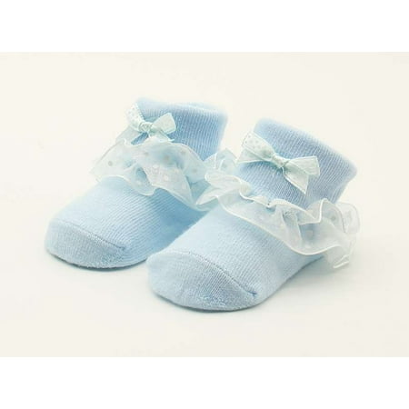 

Princess Newborn Baby Girls Socks Lace Ruffle Frilly Ankle Dress Sock for Infants Toddler