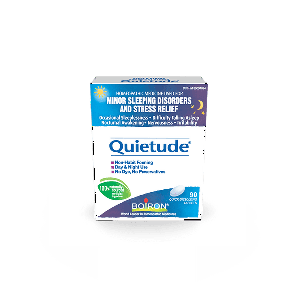 Boiron Quietude – Homeopathic Medicine for Sleep Disorders, Stress & Nervousness | 90 Tablets