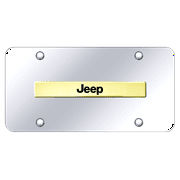 Au-TOMOTIVE GOLD Jeep Name Gold on Chrome Plate