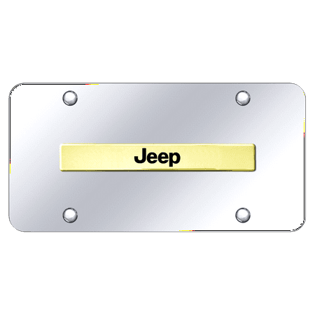 Au-TOMOTIVE GOLD Jeep Name Gold on Chrome Plate
