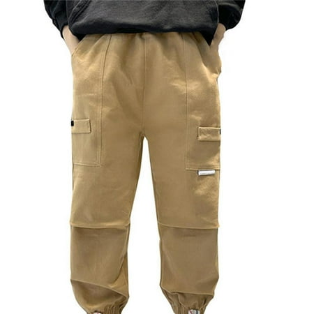 

AOMPMSDX Boys Pants Children s Boys Pants Autumn And Winter Fuzzy Overalls Workwear Pants Boys Children s Casual Thermal Pants Children s Pants Boys Clothes Khaki 8 Years-9 Years