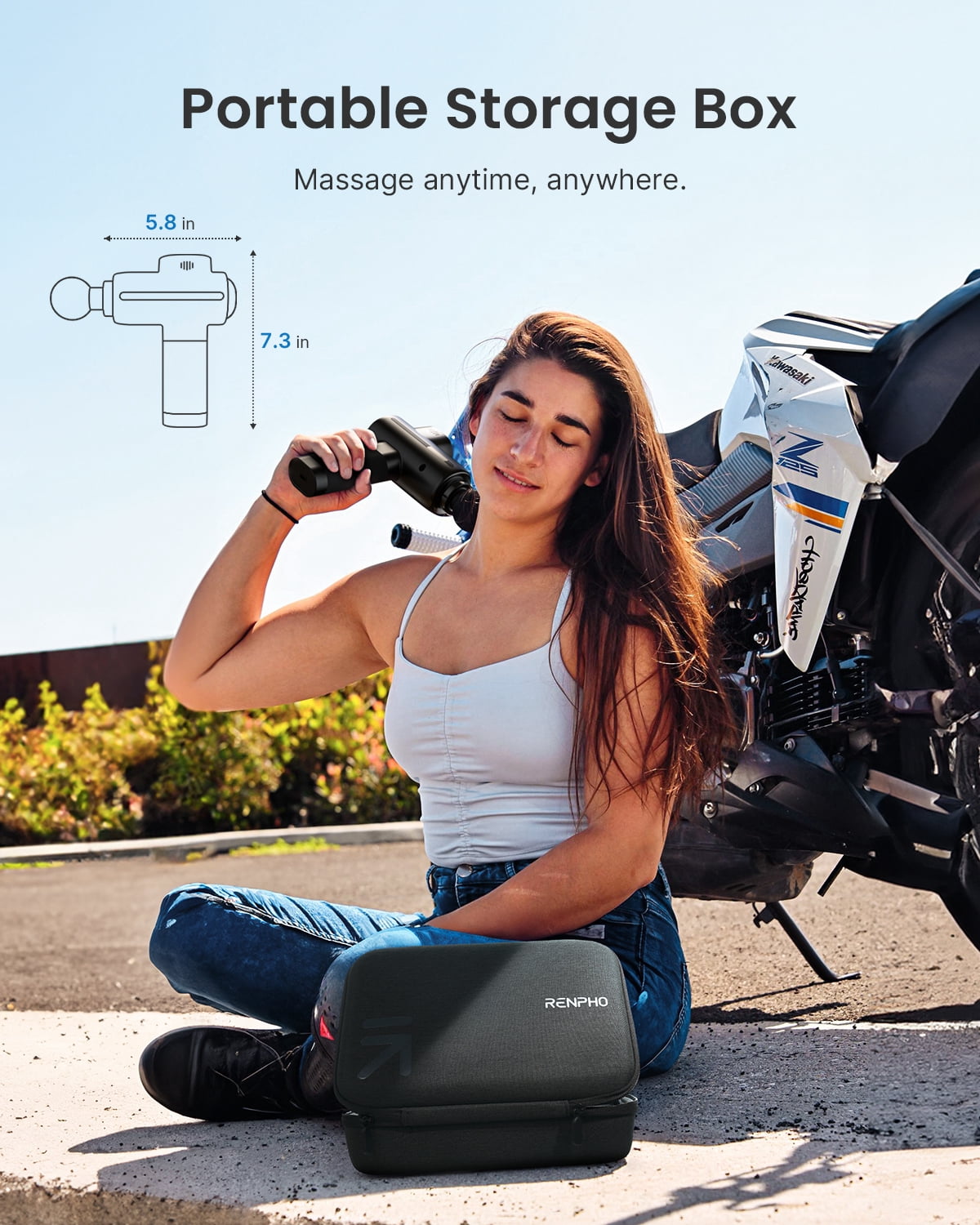 RENPHO Massage Gun Deep Tissue with Charging Stand, Back Massager with Heat and Cold, Body Muscle Massager for Athletes Pain Relief