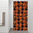 thumbnail image 2 of Checkered Pumpkin Halloween Pattern Shower Curtain 36"x72" ,Bathroom Decorative Shower Curtains Set with 12 Hooks,Modern Waterproof Washable Shower Curtain, 2 of 6