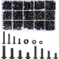 thumbnail image 1 of Juego combinado de tuercas y pernos de 500 piezas, juego de pernos y tuercas con cabeza hueca negra (3-H), 1 of 5