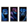 thumbnail image 2 of Designart "Wildlife Portrait Blue Viper Snake" Animals Snake Framed Wall Art Set Of 3 - Blue Snake Frame Gallery Wall Set For Home Decor, 2 of 6