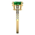 thumbnail image 3 of Clara Pucci 14K Yellow Gold Solid Gold Emerald Solitaire with Accents Anniversary Ring for Women - 2.21 cttw Oval Cut, 3 of 7