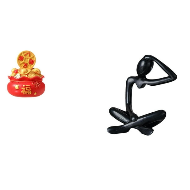Escultura de escritorio,Estatua de la Cuenca del Tesoro,regalo de cumpleaños de Feng Shui,Figura de escritorio,Escultura abstracta de pensador para decoración de oficina y hogar.,Figura