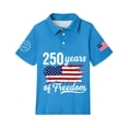 thumbnail image 6 of CCRFTGI 4th of July Pique Polo Shirts for Boys Girls Patriotic 250 Anniversary USA Flag Quick Dry School Uniform Shirts for Kids Summer Lapel Collar T Shirt Shirt Blue 12-13 Years, 6 of 7