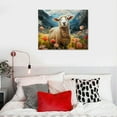 thumbnail image 5 of Orinice Farm Animal Wall Art Farmhouse Sheep Pictures Rustic Wall Art Goat Painting Farm Sheep Wall Decor Rustic Animal Prints Farmhouse Country Animals Canvas for Bedroom Kitchen 20x16in, 5 of 6