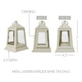 thumbnail image 2 of Metal Metal Lantern Antique White Tealight Holder 7x4.5x4.5, 2 of 2