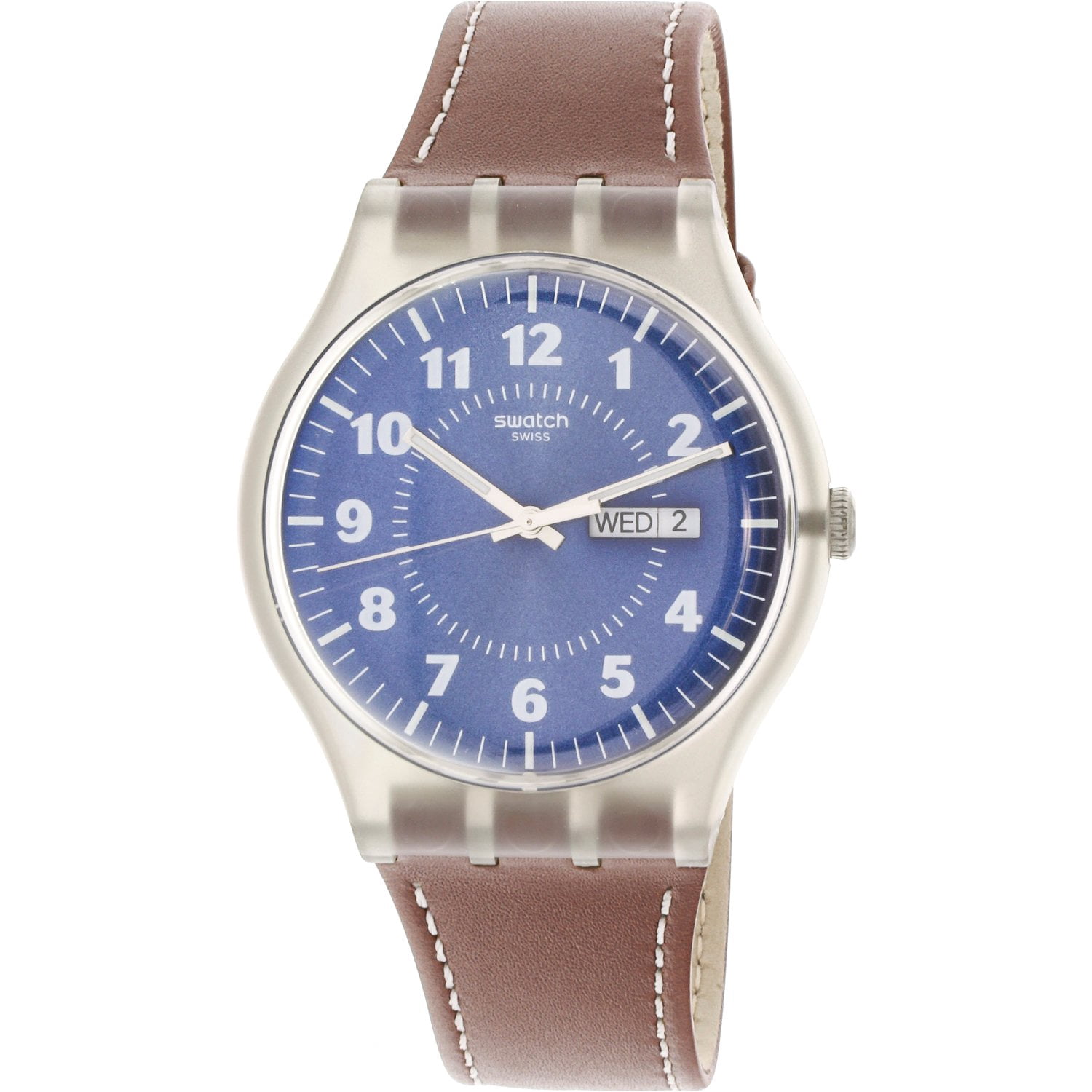 Swatch Men's Vent Brulant SUOK709 Clear Leather Swiss Parts Quartz Fashion  Watch | Walmart Canada