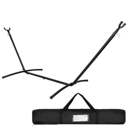 ZenSports 450lbs Adjustable 9FT Double Steel Hammock Stand Frame W/Portable Carrying Bag, Black