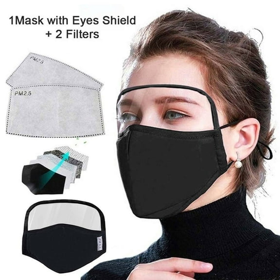 Cotton Windproof Outdoor Face Protective Face Mask with Eyes Shield 2 Filters