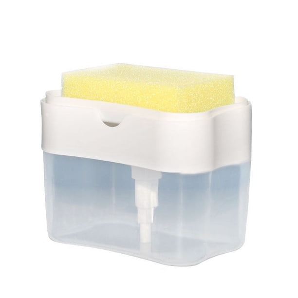 1pc Scrub Sponge Dispenser Push Type Liquid Soap Caddy Pump Organizer Kitchen Bathroom Supplies