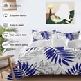 thumbnail image 4 of Blue Leaves Bedding 3 Piece Duvet Cover Set Queen Size, Abstract Modern Geometric Lines Simple Art Soft Microfiber Comforter Cover with Zipper Closure & Pillowcases, FadeResistant Quilt Cover, 4 of 9