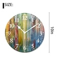 thumbnail image 2 of 10 Inch Wall Clock Battery Operated Silent Clock Decorative for Office, Kitchen, Outdoor, Living Room，Vintage Rainbow Wood Brown Natural, 2 of 4