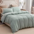 thumbnail image 5 of PURE ERA Duvet Cover 2pc Set Twin Size Jersey Cotton Ultra Soft T-shirt Cotton 1pc Pillow sham,(Solid Sage Green, Twin), 5 of 8
