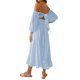 thumbnail image 4 of Sunloudy Vestido de verano para mujer, vestido midi con mangas acampanadas y cuello cuadrado liso con lazo en la espalda, vestido de una pieza largo con dobladillo con volantes para mujer Sunloudy  moda, 4 of 9