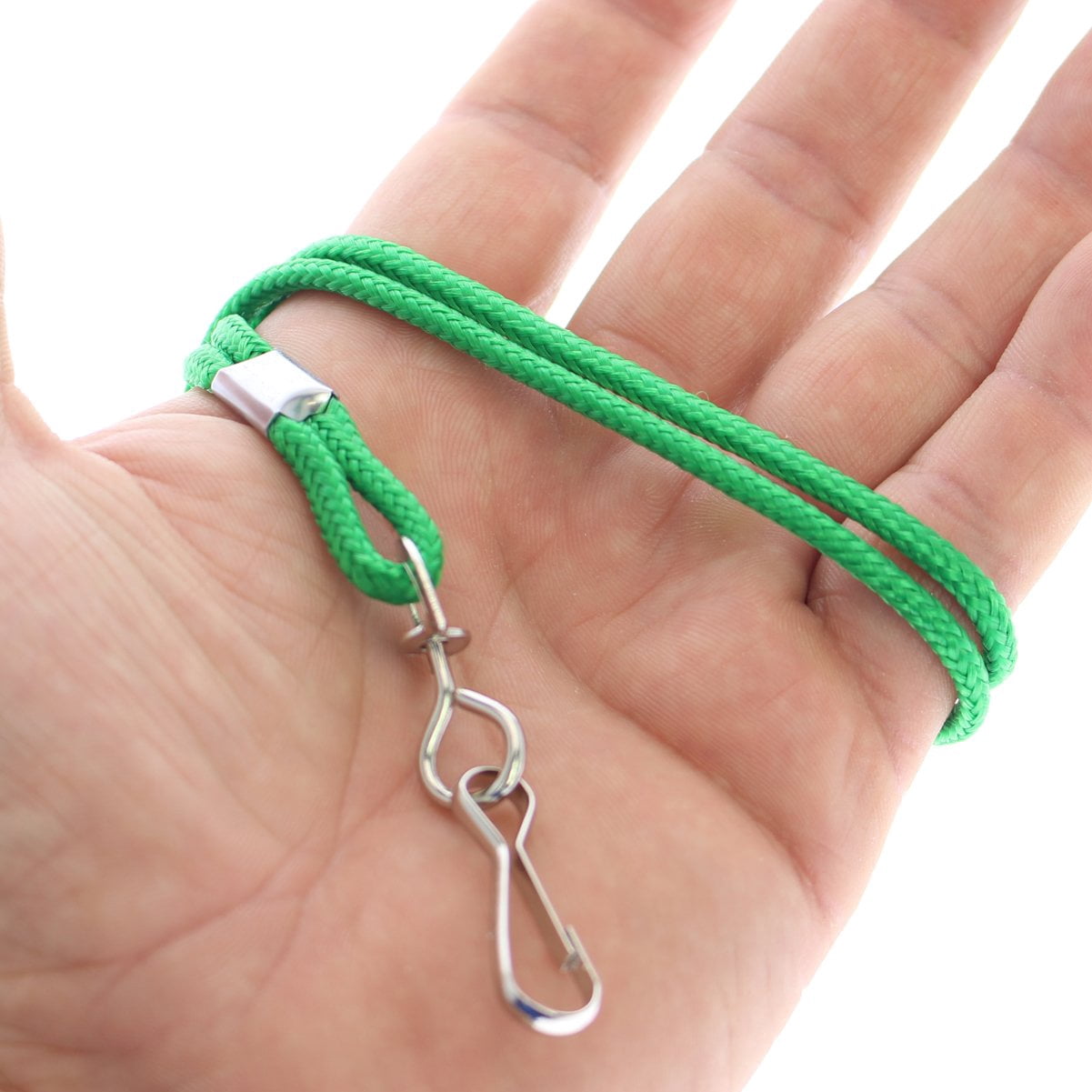 Bulk 100 Pack - Premium Round ID Badge Neck Lanyards for Card Holders and Name Tags - 36 in Non-Breakaway Heavy Duty Cord & Secure Metal Swivel J Hook Clip by Specialist ID (Green)