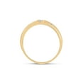 thumbnail image 3 of 10kt Yellow Gold Mens Round Diamond Single Row Cross Wedding Band 1/20 Cttw, 3 of 4
