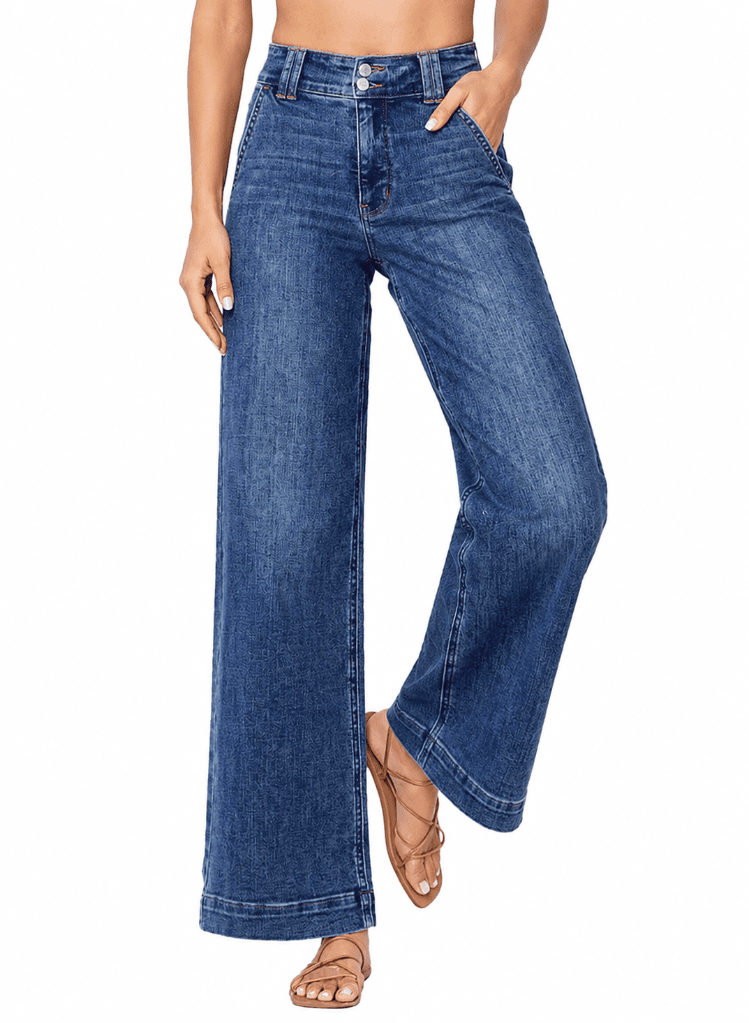 Jessica Simpson Women's Zinnia Wide Leg Boyfriend Jeans, Sizes 2