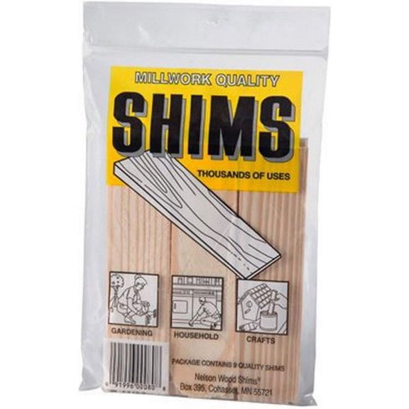 Nelson Wood Shims Elson 6" 9 Pack Wood Shims in Poly Bag to Hang On A Clip Strip, Multy
