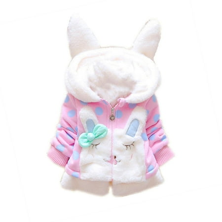 

TUOBARR Baby Infant Girls Fur Winter Warm Hooded Coat Cloak Jacket Thick Warm Clothes Pink(9Months-3Years)