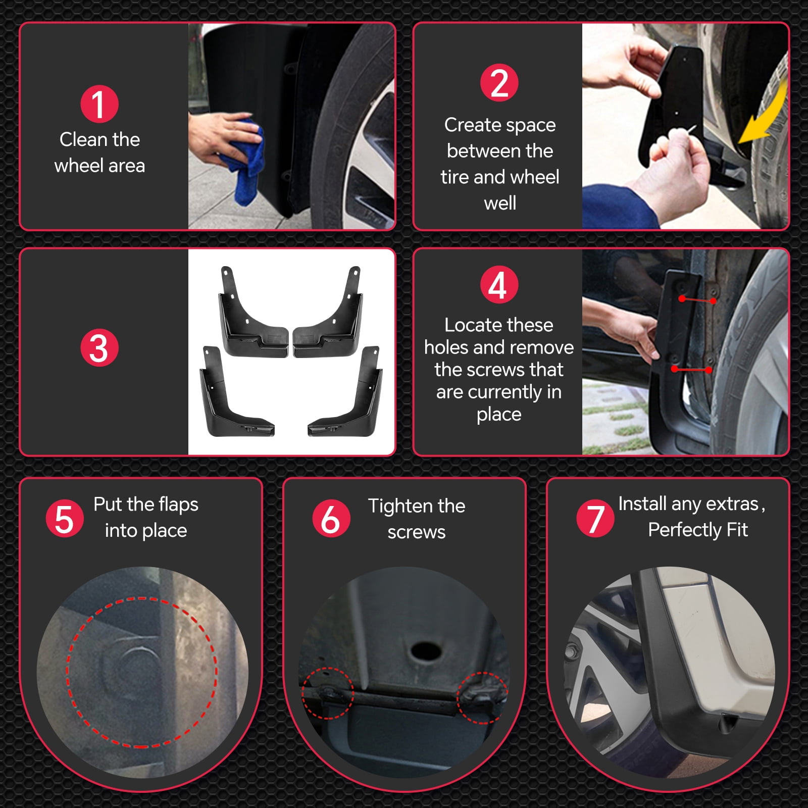 SPEEDWOW Mud Flaps Splash Guards Mudguards Mudflaps Compatible with Nissan Rogue 2014-2020, 4PCS Front & Rear Side