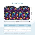 thumbnail image 2 of Kdxio mushroom rainbow color Skull Print Windshield Sun Shade, Foldable Sun Blocker for Car,Truck,SUV Automotive Interior Sun Protection,Reflective Shade for Front Windshield(Small), 2 of 6