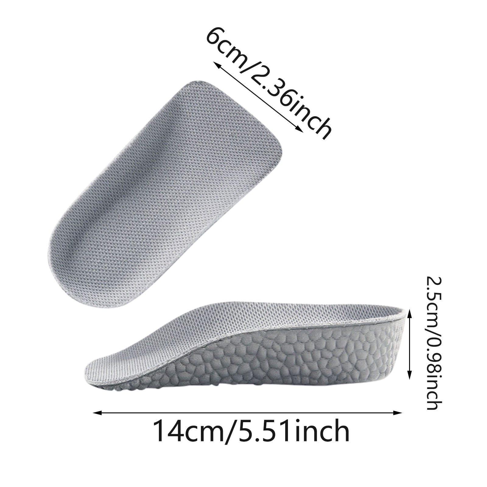 Brandone Insoles Height Increase,Brandone Orthopedic High Pads 1.0,Orthopedic Highpads 1.0,The First Orthopedic Height Insoles, Arch Support Height Increase Insoles For Men Women (2pcsBlack, 0.98in