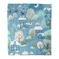 thumbnail image 1 of NUDECOR Throw Blanket 50x60 Inches Blue Pattern Winter Landscape Holiday Christmas Warm Flannel Soft Blanket for Couch Sofa Bed, 1 of 1