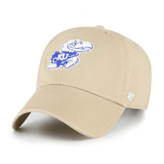 Men's '47 Khaki Kansas Jayhawks Clean Up Adjustable Hat