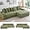 Green, variant on 114" Corduroy Sofa with Cup Holders & Storage, L Shaped Sleeper Cloud Couch Set w/Reversible Chaise Lounge, Living Room Oversized Upholstered SofaBed for Apartment, Easy Assembly, Beige