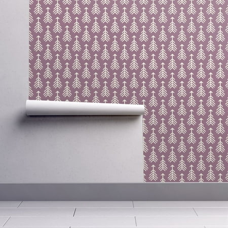 Wallpaper Roll Arrows Hip Trendy Tribal Geometric Purple Cream 24in x