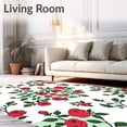 thumbnail image 2 of ODIKA 4'x6' Machine Washable Non-Slip Area Rug, Cottage Garden Floral Medallion with Vintage Rose Clusters High Traffic Rug with Pad, Red, 476969, 2 of 8