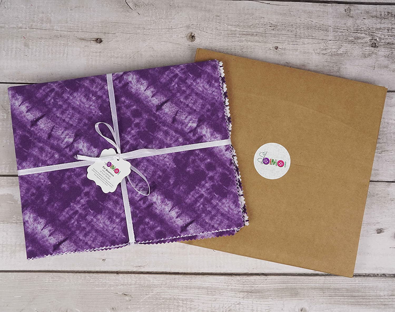 Soimoi 8 Pc Fat Quarter Bundle -Tie & DyePrint 18"x 22"DIY Patchwork-100% CottonPre-Cut Quilting Fabric (Purple & White)