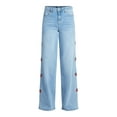 thumbnail image 5 of Madden NYC Women’s Ultra 90's Jeans with Strawberry Embroidery, 32'' Inseam, Sizes 00-18, 5 of 5