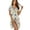 Boho Mandala Flower, variant on Leopard Dog Paw Print Button Down Nightgowns Women's Nightdress Crew Neck Sleepwear Dress Skin-Friendly Pajama Dress Short Sleeve House Dress for Sleeping Lounging, XS