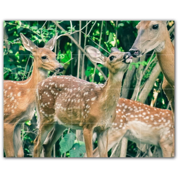 Picture-Tiles.com: Deer Ceramic Tile Wall Mural WAL500446-54L. 40"W x 32"H using (20) 8" x 8" Ceramic Tiles-Satin Finish