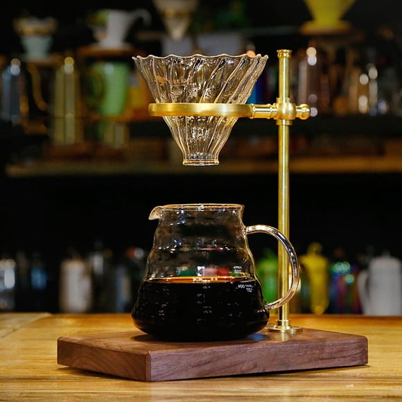 Garosa Wooden Brass Coffee Filter Holder Coffee Filter Rack, Coffee Filter Holder, Bar Coffee Making Accessories For Home Office